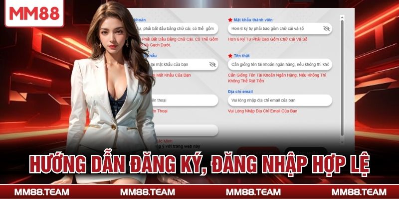 Hướng dẫn đăng ký, đăng nhập hợp lệ